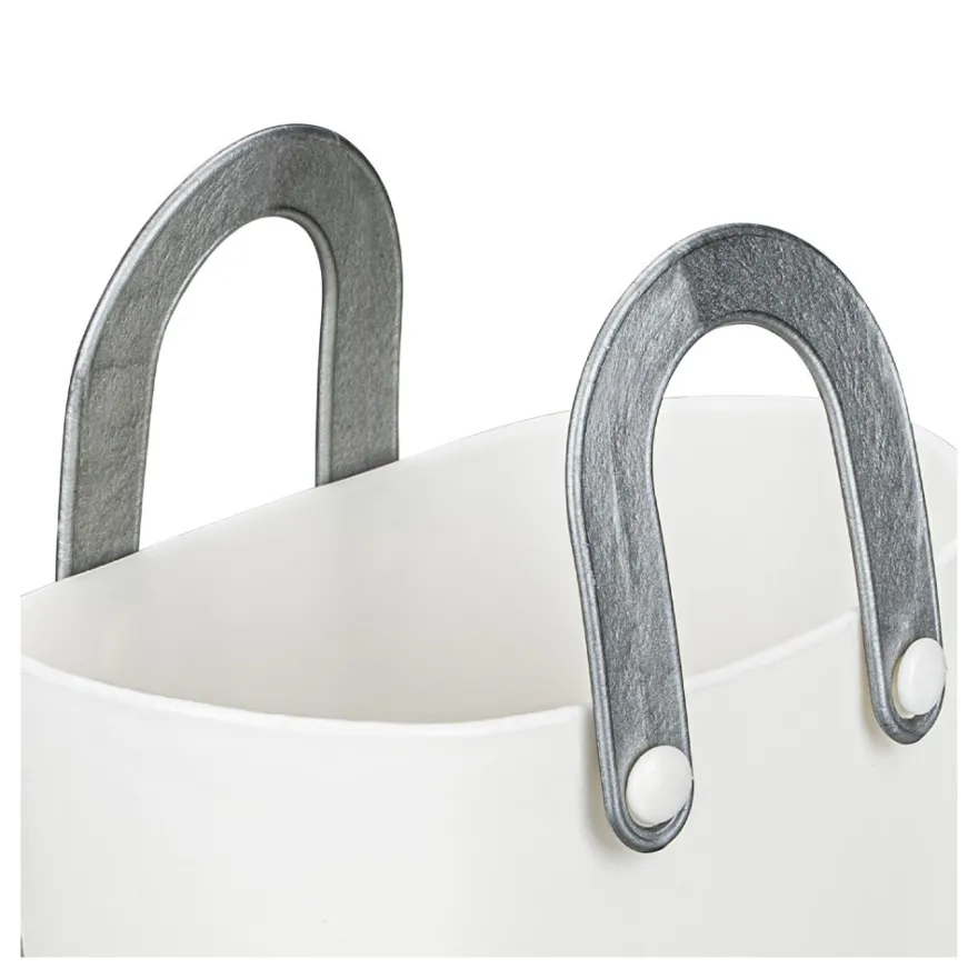 Deko-Gefäß mit Henkeln, 8,3cm x 11,7cm x 7,5cm, Rohling, weiß