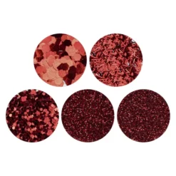 Deko-Glitzer Vielfalt, 9 Dosen mit je 2g, 5 Variationen, rot