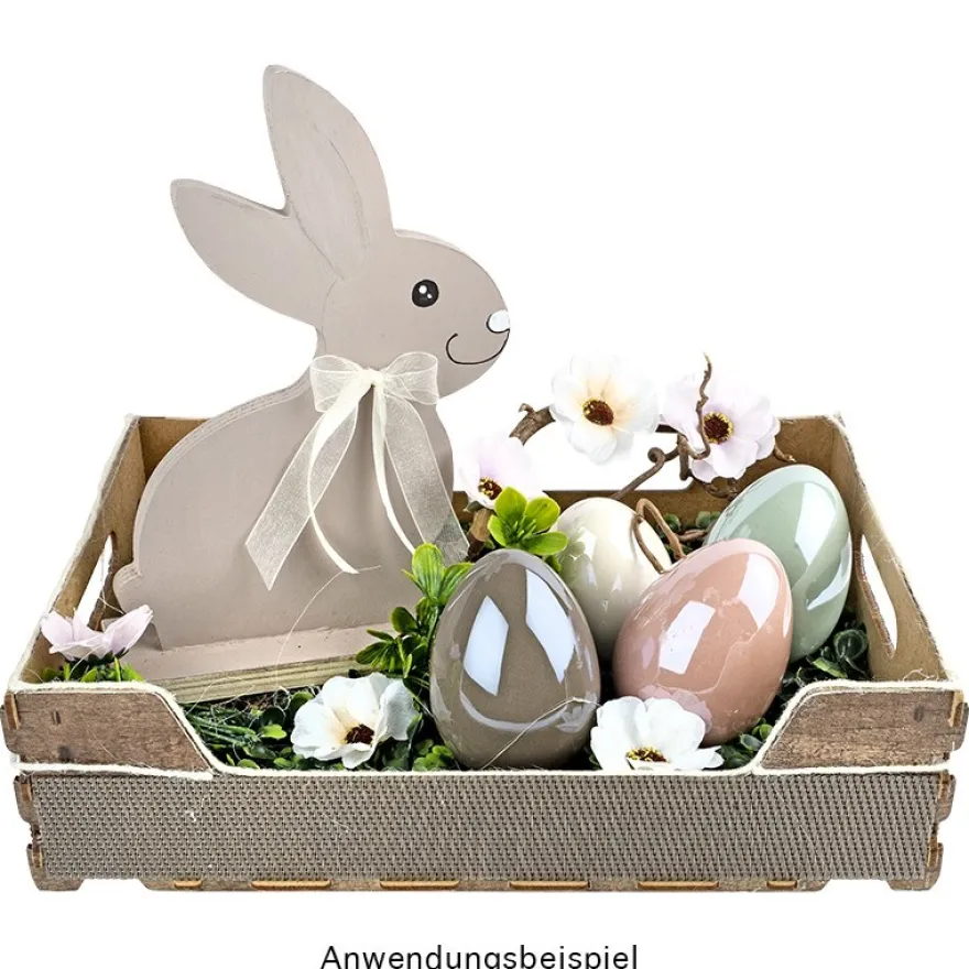 Deko-Hase aus Holz zum Aufstellen, 21,6cmx 12,5cm x 4,3cm