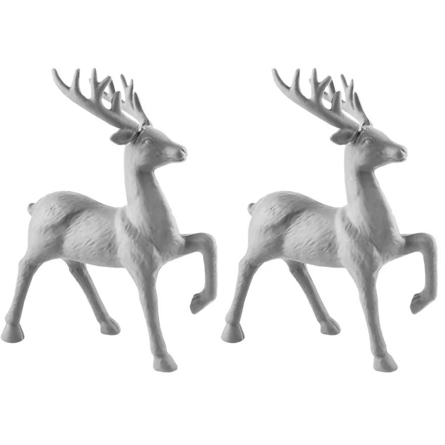 Deko-Hirsche 1, Rohlinge, 23cm x 14cm x 4,5cm, 2 Stück