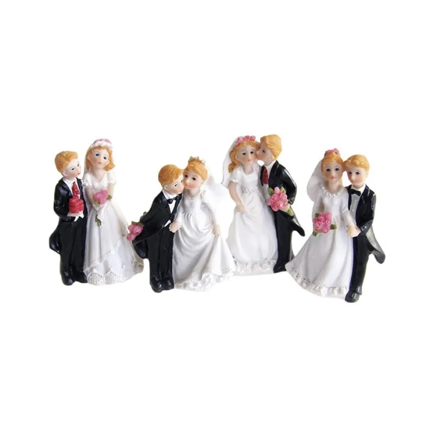 Deko-Hochzeitspaare, Steinharz, 4er Set