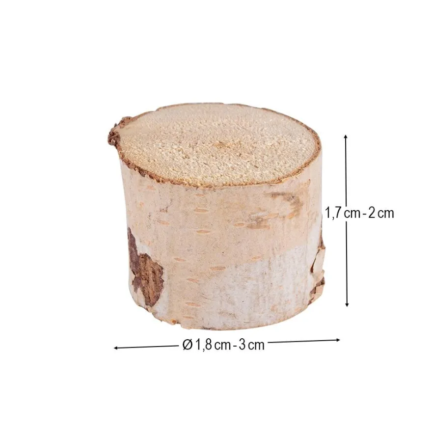 Deko-Holzstämme 2, Ø1,8cm bis 3cm, 1,7cm bis 2cm lang, 10 Stück