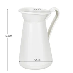 Deko-Kanne mit Floristik, 12,6cm x 10,5cm x 7,2cm, Rohling, weiß