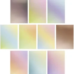 Deko-Karton, Farbverläufe pastell, DIN A4, 10 verschiedene Farbverläufe, selbstklebend , 20 Boge