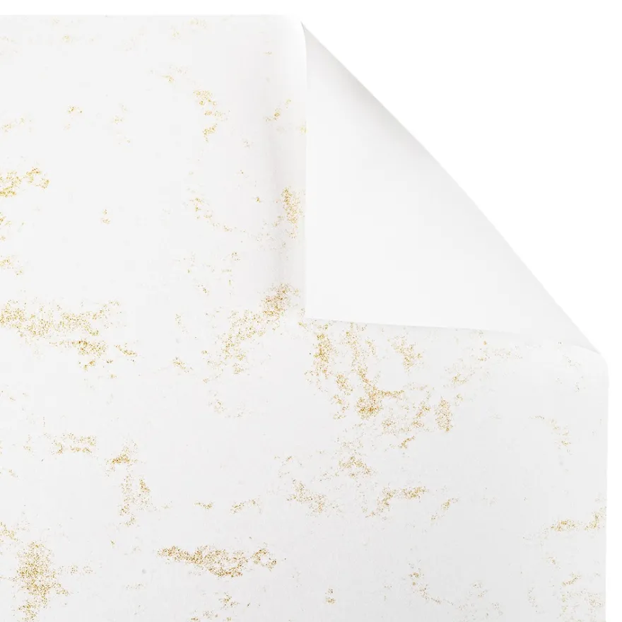Deko-Karton, Marmoroptik, DIN A4, 230g/m², Marmoroptik in Weiß/Gold, 20 Bogen