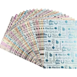 Deko-Karton, Unique, Glückwünsche, DIN A4, 250 g/m², 4 Designs in 5 Farben, 20 Bogen