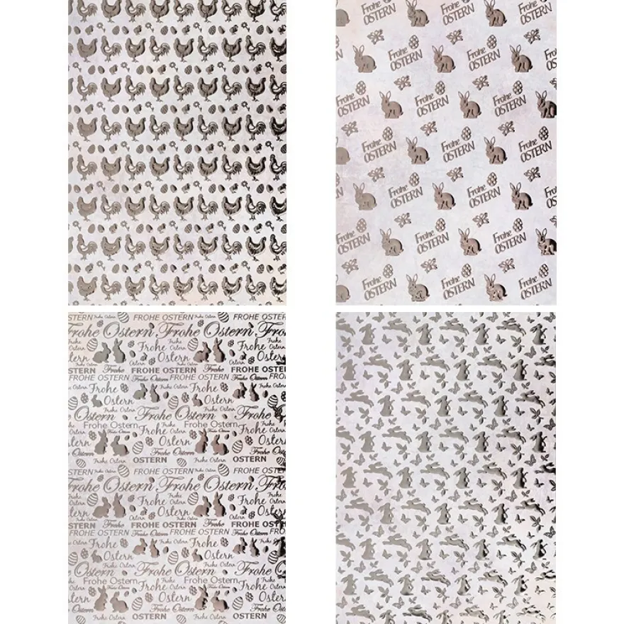 Deko-Karton, Unique, Ostern, DIN A4, 250 g/m², 4 Designs in 5 Farben, 20 Bogen