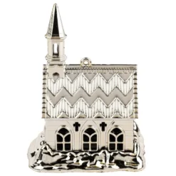 Deko-Kirchen, 9,9cm x 7,5cm x 5,9cm, glänzend hellgold, 2 Stück
