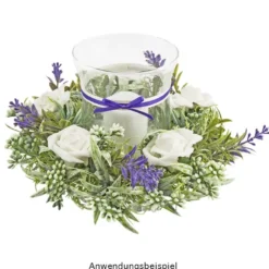 Deko-Kranz, Design 6, innen: Ø 11cm, außen: Ø 22cm, mit weißen Knospen
