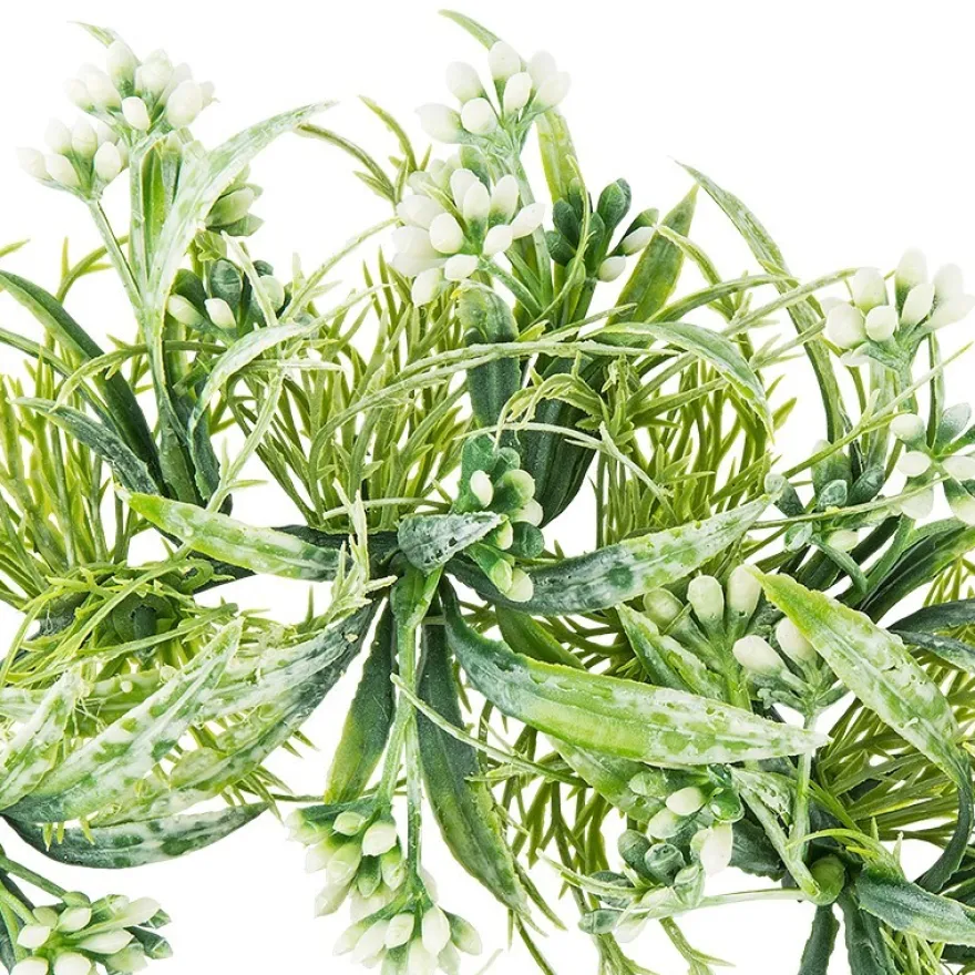 Deko-Kranz, Design 6, innen: Ø 11cm, außen: Ø 22cm, mit weißen Knospen