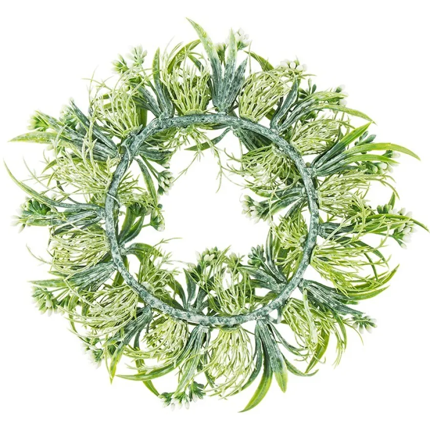 Deko-Kranz, Design 6, innen: Ø 11cm, außen: Ø 22cm, mit weißen Knospen