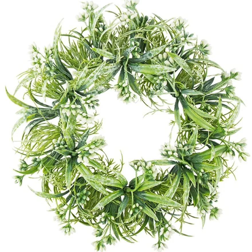 Deko-Kranz, Design 6, innen: Ø 11cm, außen: Ø 22cm, mit weißen Knospen