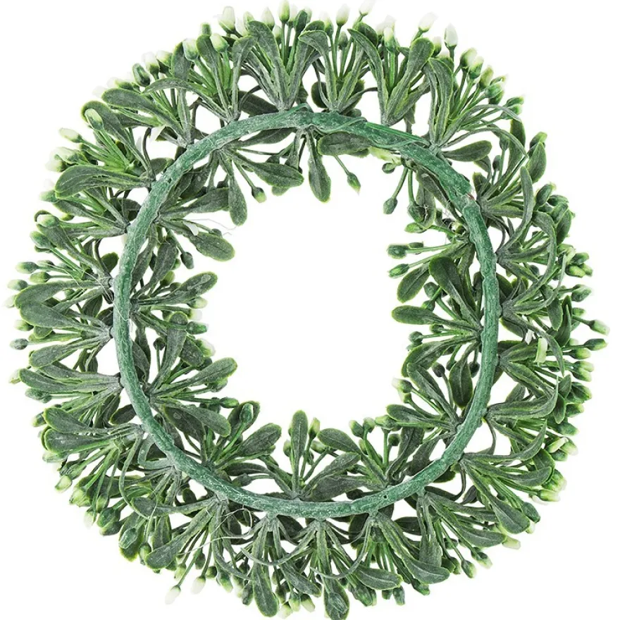 Deko-Kranz, Design 1, innen: Ø 10,5cm, außen: Ø 18cm, mit weißen Knospen