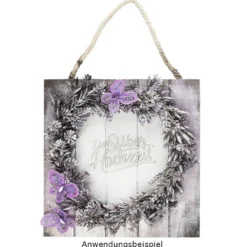 Deko-Kranz, Design 3, innen: Ø 9,5cm, außen: Ø 23cm, mit violetten Blüten und Knospen
