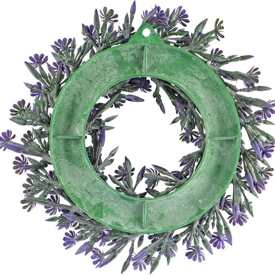 Deko-Kranz, Design 3, innen: Ø 9,5cm, außen: Ø 23cm, mit violetten Blüten und Knospen