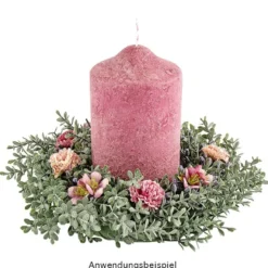 Deko-Kranz, Design 14, innen: Ø 9,5cm, außen: Ø 25,5cm, mit violetten Knospen