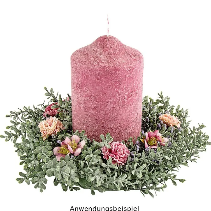 Deko-Kranz, Design 14, innen: Ø 9,5cm, außen: Ø 25,5cm, mit violetten Knospen
