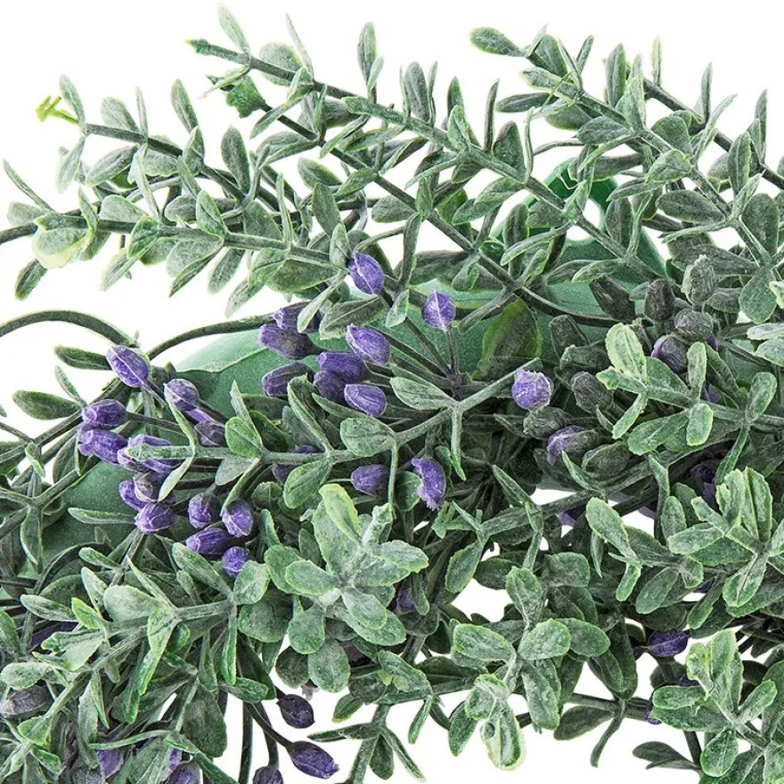 Deko-Kranz, Design 14, innen: Ø 9,5cm, außen: Ø 25,5cm, mit violetten Knospen