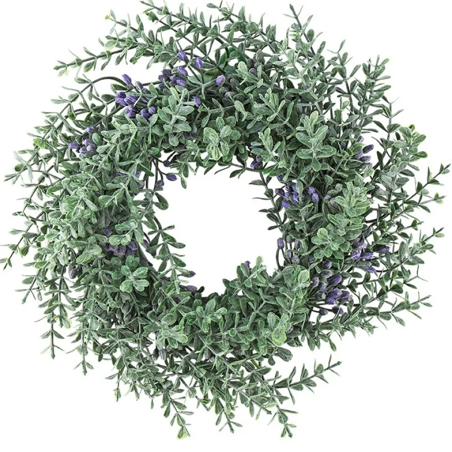 Deko-Kranz, Design 14, innen: Ø 9,5cm, außen: Ø 25,5cm, mit violetten Knospen