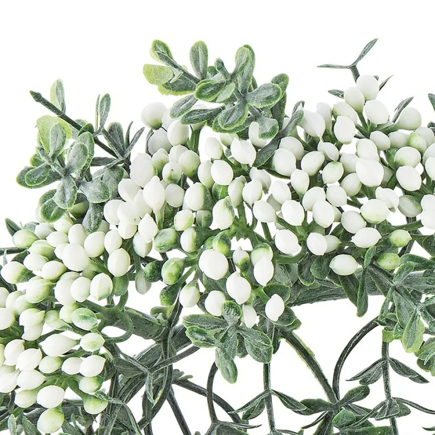 Deko-Kranz, Design 7, innen: Ø 11cm, außen: Ø 25cm, mit weißen Knospen