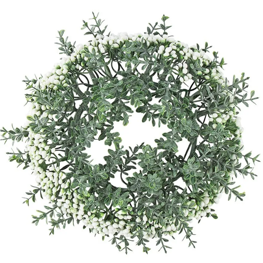 Deko-Kranz, Design 7, innen: Ø 11cm, außen: Ø 25cm, mit weißen Knospen