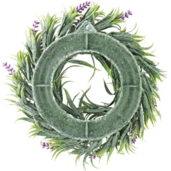 Deko-Kranz, Design 12, innen: Ø 9,5cm, außen: Ø 25cm, mit violetten Blüten