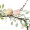 Deko-Kranz Osterzeit, Ø 28cm, mit vanillegelben und roséfarbenen Eiern und weißen Blüten