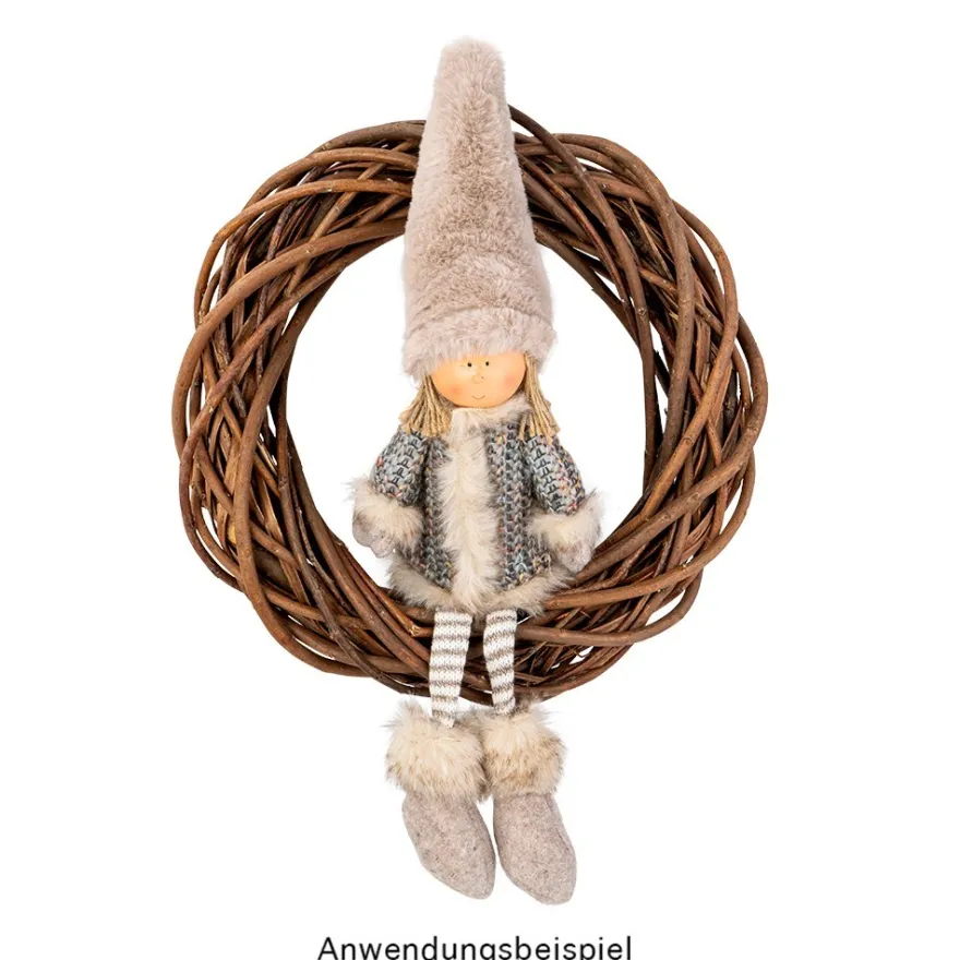 Deko-Kranz, Weide, Ø 30cm, 6cm hoch, dunkelbraune Zweige