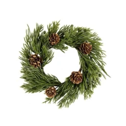 Deko-Kranz, Weihnachten 3, Ø 15cm, mit Koniferenzweigen & Tannenzapfen