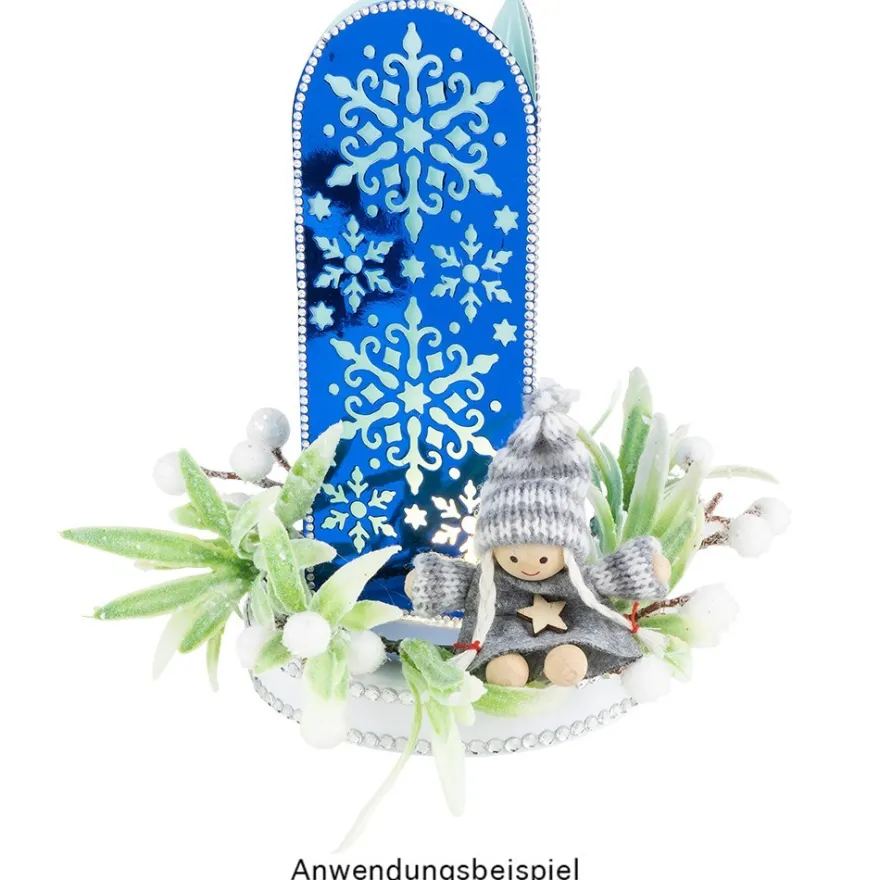 Deko-Kranz, Weihnachten 7, innen: Ø8,5cm, außen: Ø13cm, beschneit