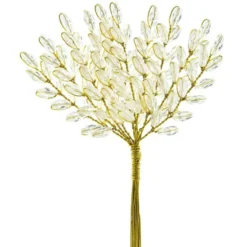 Deko-Kristallzweige am Draht, 13 cm, transparent, 10 Stück