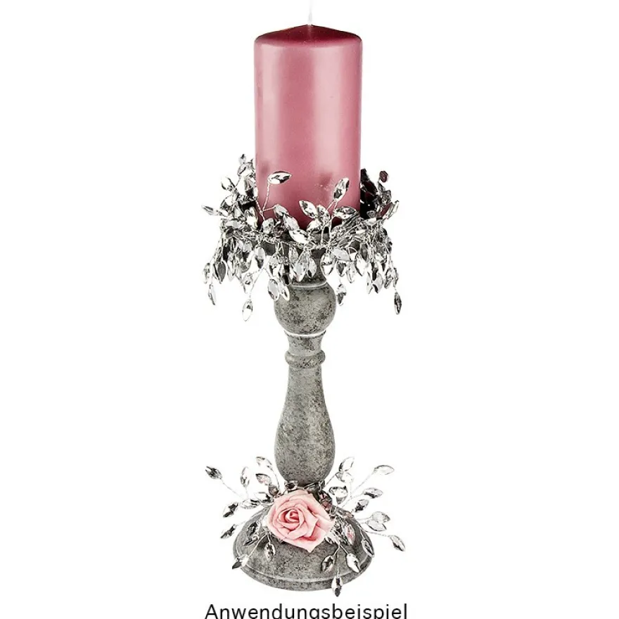 Deko-Kristallzweige am Draht, 13cm, klar, 10 Stück