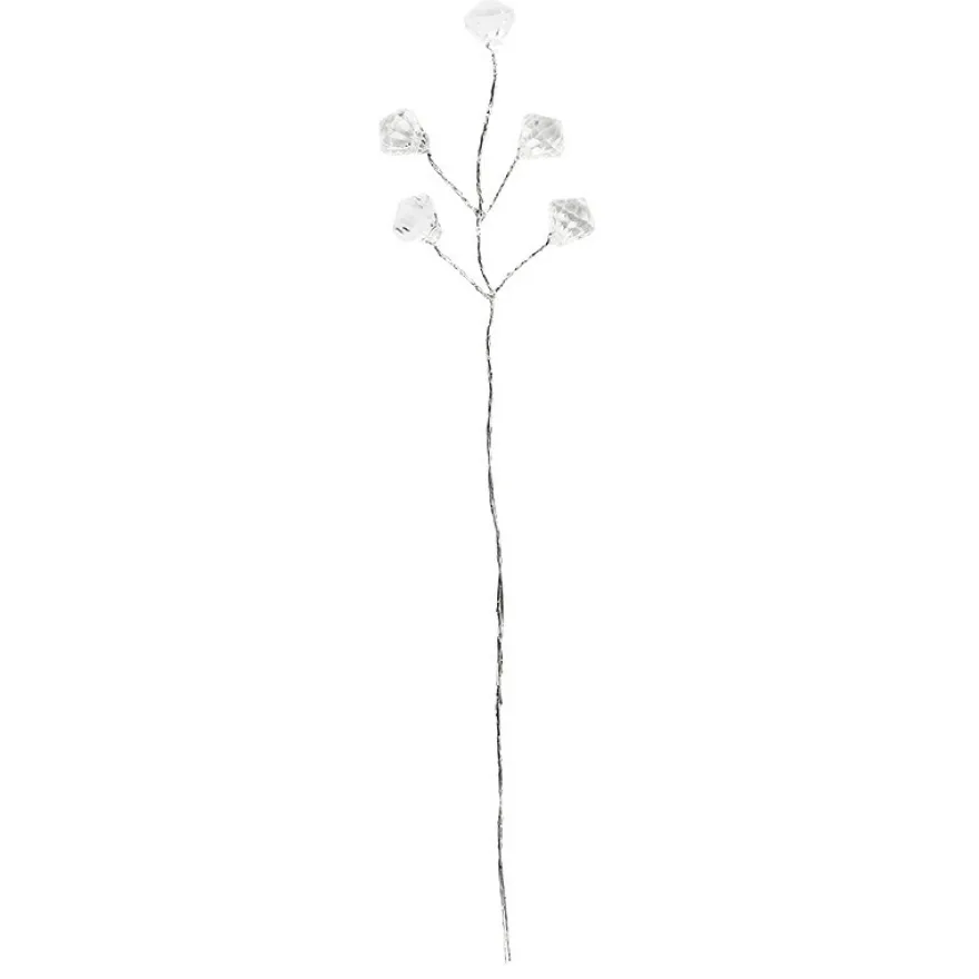 Deko-Kristallzweige, Diamanten, 17cm,, transparent, klar, 10 Stück