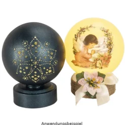 Deko-Kugeln aus Kunststoff, mit runder Öffnung, Ø12cm, weiß, 2 Stück