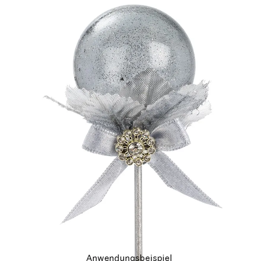 Deko-Kugeln, Ø 5cm, Rohlinge, transparent, inkl. Aufhänger & Holzstäbe, 25 Stück