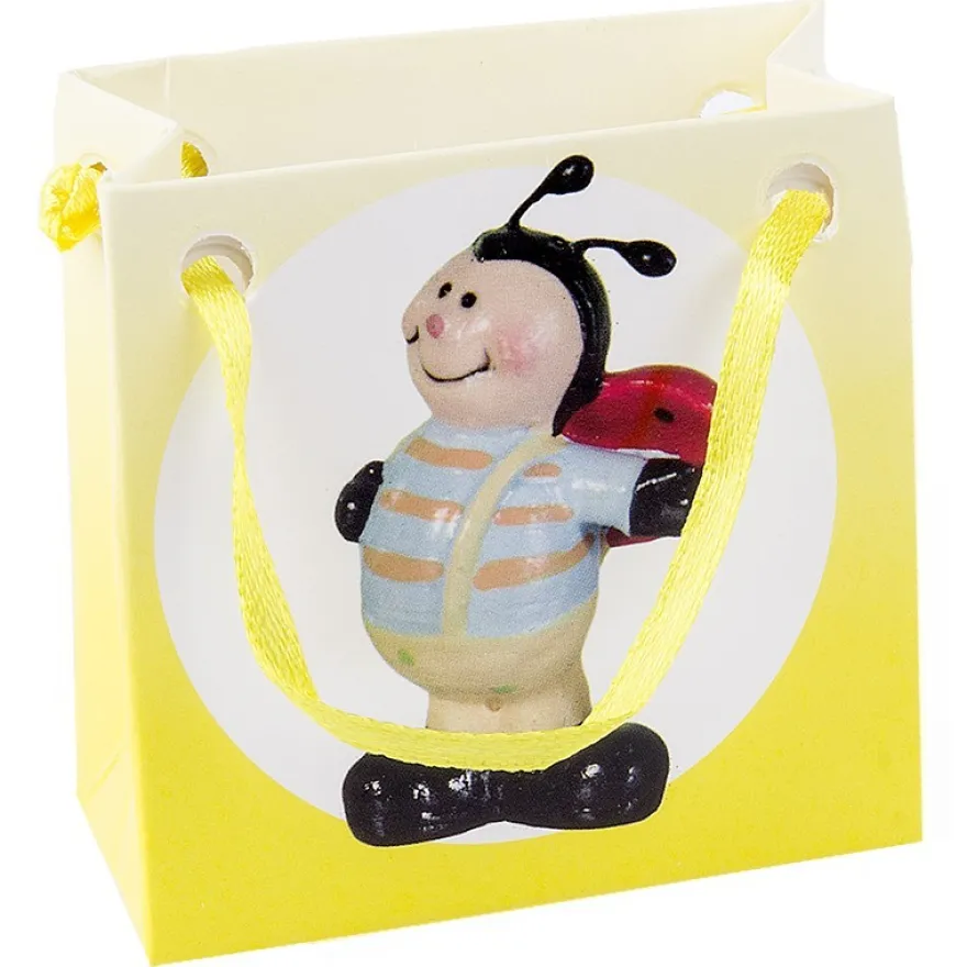 Deko-Marienkäfer "Lucky Lo" 1, Steinharz, in Geschenktüte, 4,5cm