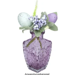 Deko-Osterzweige, Eier & Beeren 2, mit violett- & mintfarbenen Eiern & Beeren, 2 Stück