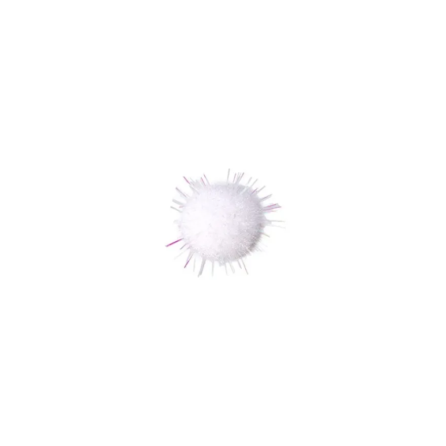 Deko-Pompons, Ø 1,5cm, weiß-irisierend, 50 Stück