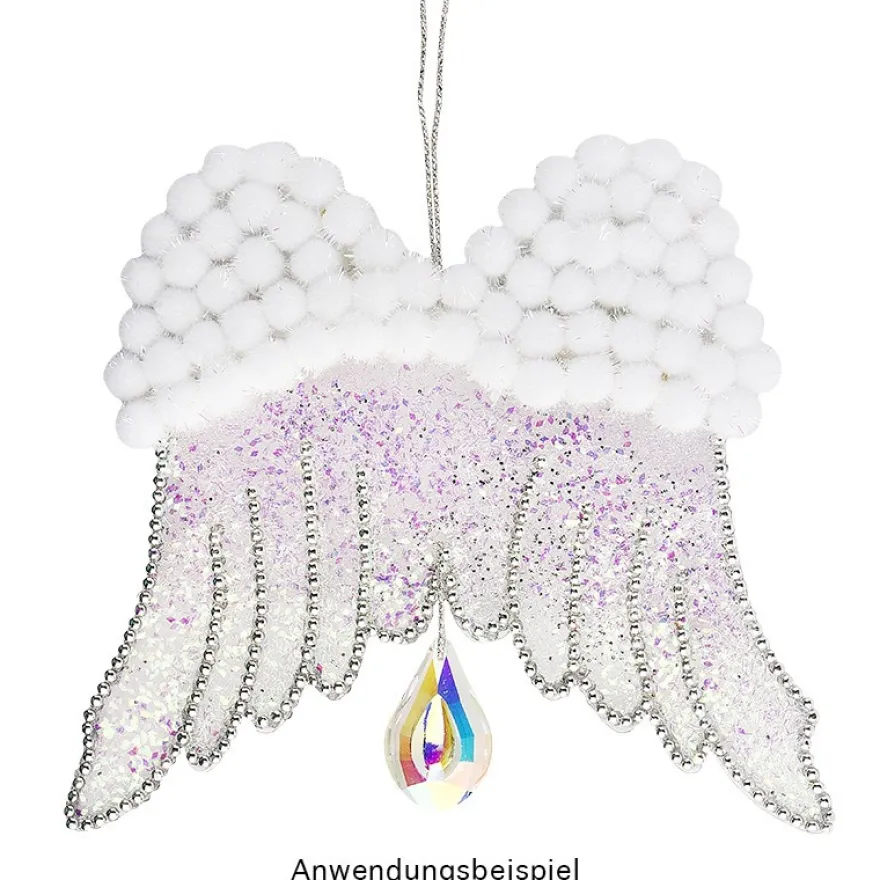 Deko-Pompons, Ø 1,5cm, weiß-irisierend, 50 Stück