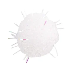 Deko-Pompons, Ø 1,5cm, weiß, mit irisierendem Lametta, 150 Stück