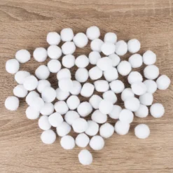 Deko-Pompons, Ø 2cm, weiß, 70 Stück