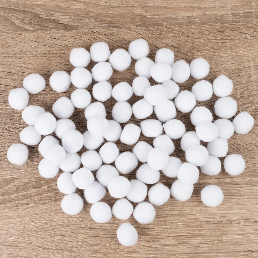 Deko-Pompons, Ø 2cm, weiß, 70 Stück