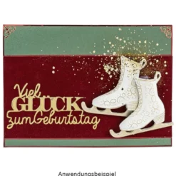 Deko-Schlittschuhe 1, Rohlinge, 8cm x 7cm x 2,5cm, 4 Stück
