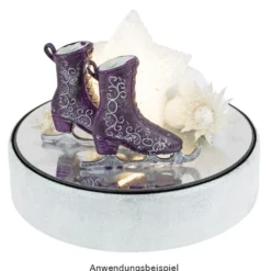 Deko-Schlittschuhe 1, Rohlinge, 8cm x 7cm x 2,5cm, 4 Stück