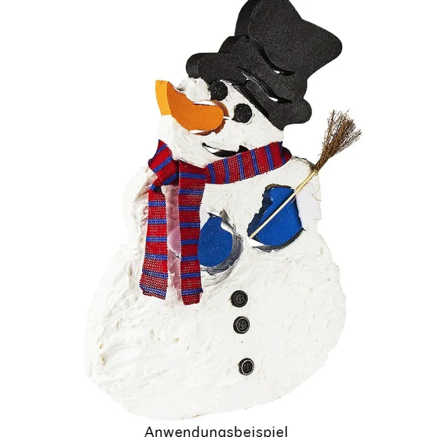 Deko-Schneemann aus Polystyrol, 39cm x 25cm x 3cm