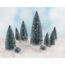Deko-Schneetannen, 5cm bis 21cm hoch, 9 Stück