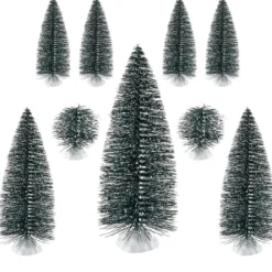 Deko-Schneetannen, 5cm bis 21cm hoch, 9 Stück