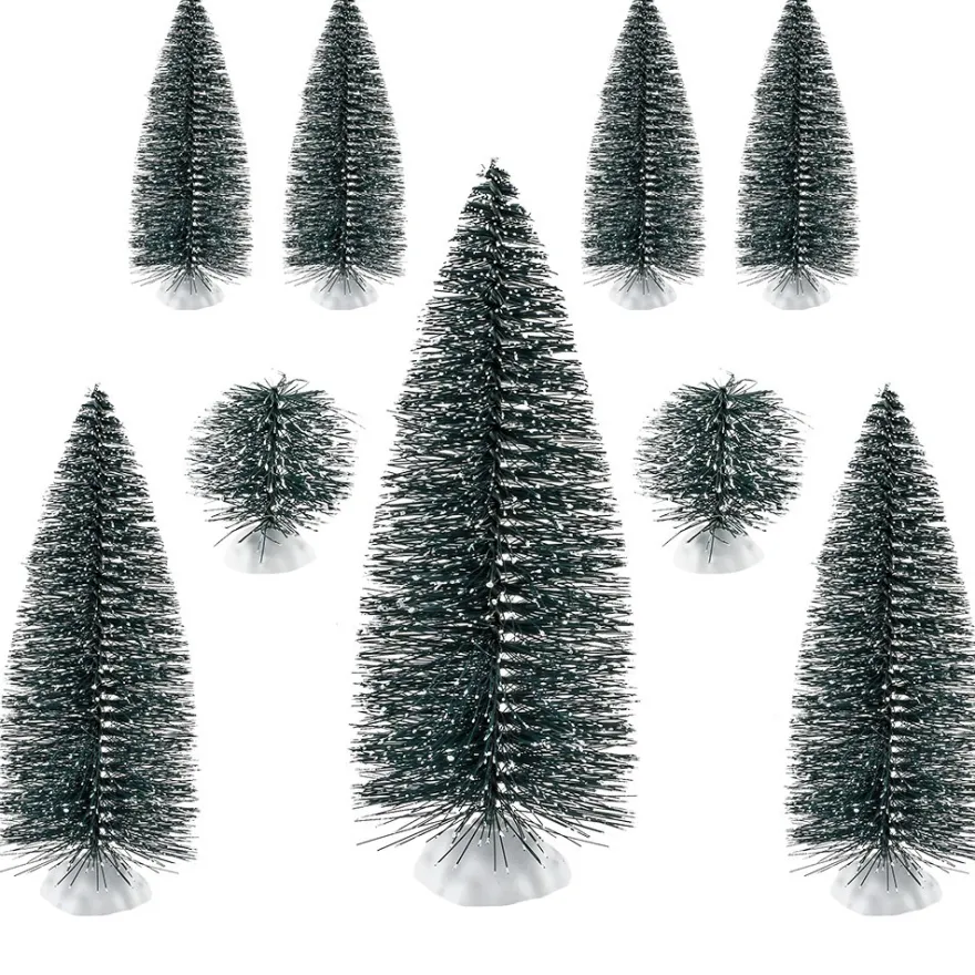 Deko-Schneetannen, 5cm bis 21cm hoch, 9 Stück