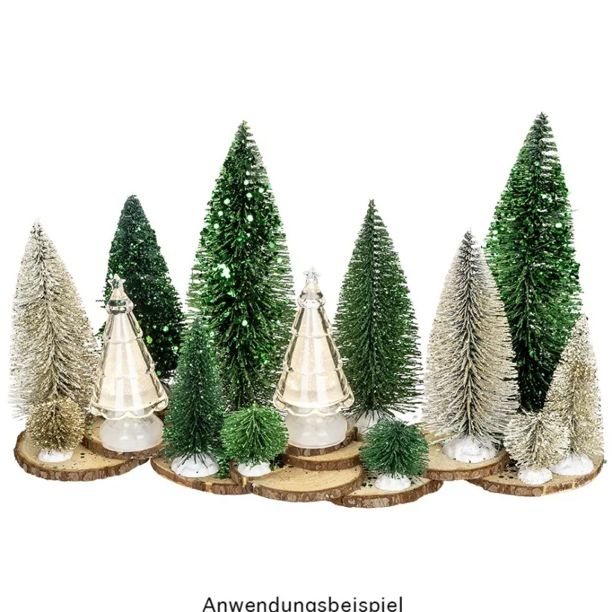 Deko-Schneetannen, 5cm bis 21cm hoch, 9 Stück