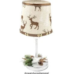 Deko-Stoff, Hirsch 2, 28cm breit, 3m lang, creme